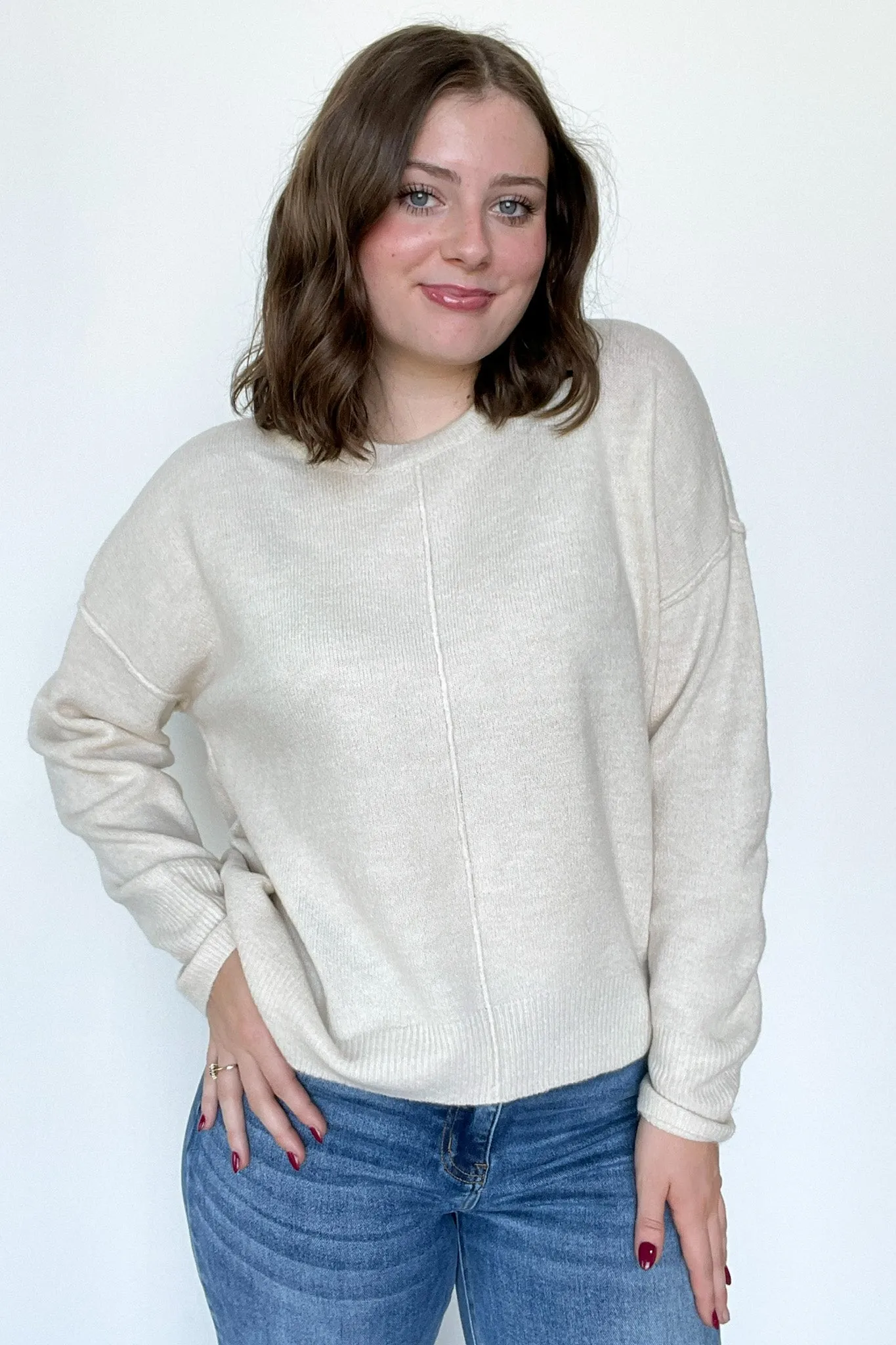 Kyah Front Seam Crewneck Sweater - FINAL SALE