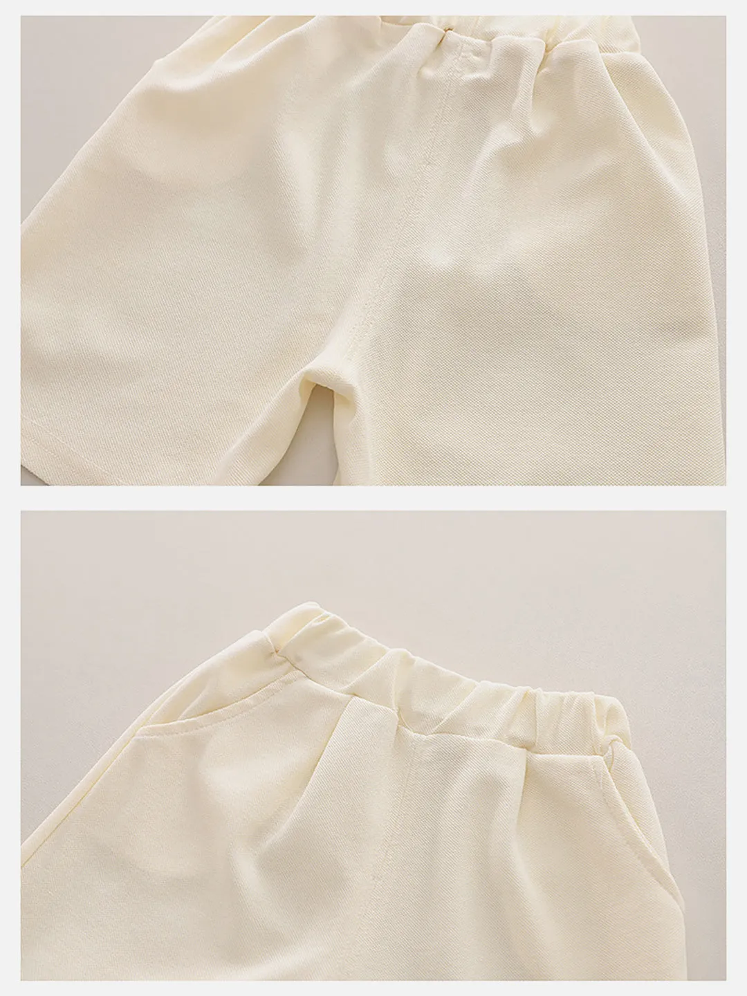 Little Surprise Box, Cream Doggy Paw 2pcs Shorts set for Toddlers and Kids