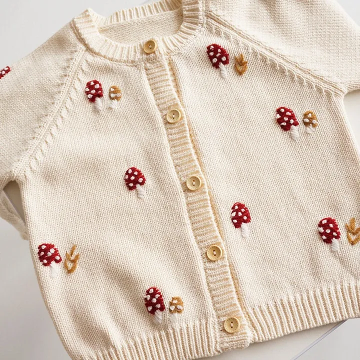 Long Sleeve Mushroom Girl Cardigan
