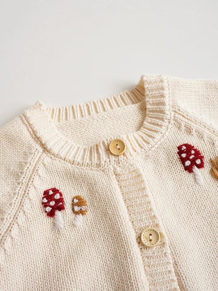 Long Sleeve Mushroom Girl Cardigan