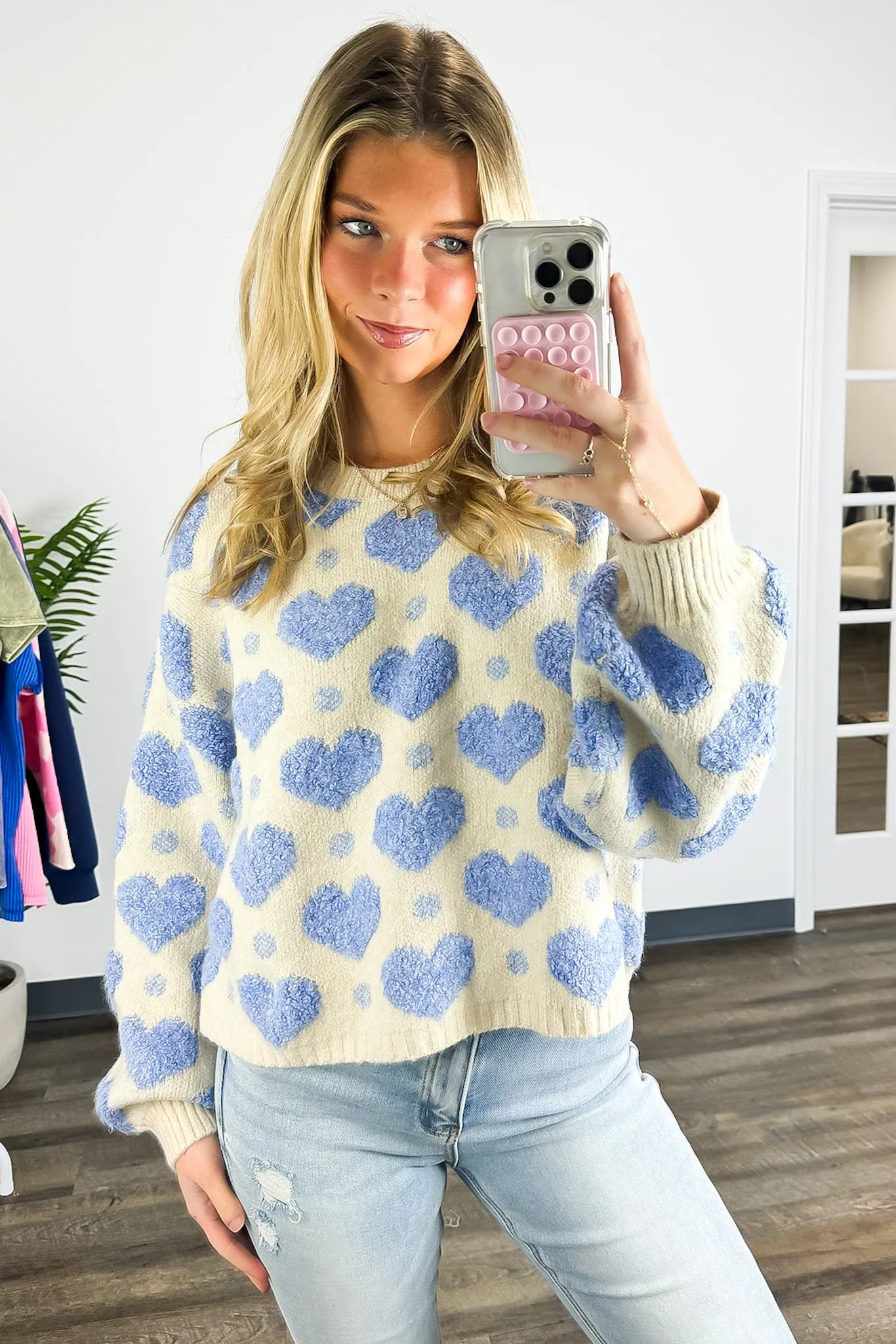 Love in the Air Heart Knit Sweater