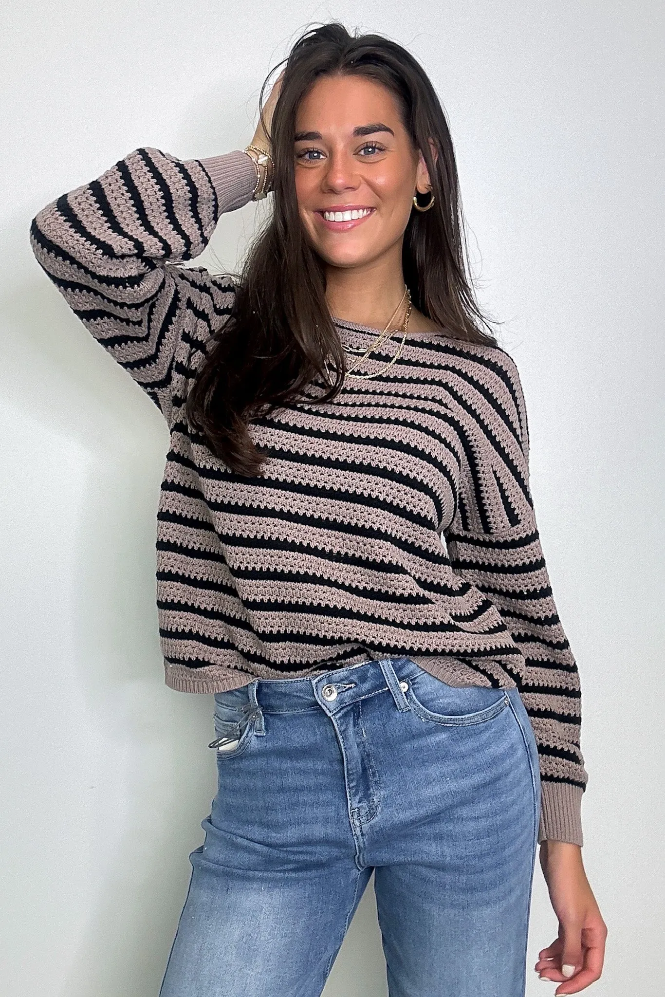 Marianna Striped Knit Relaxed Sweater - FINAL SALE