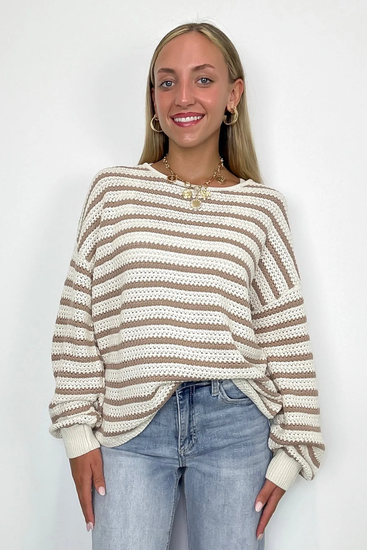 Marianna Striped Knit Relaxed Sweater - FINAL SALE