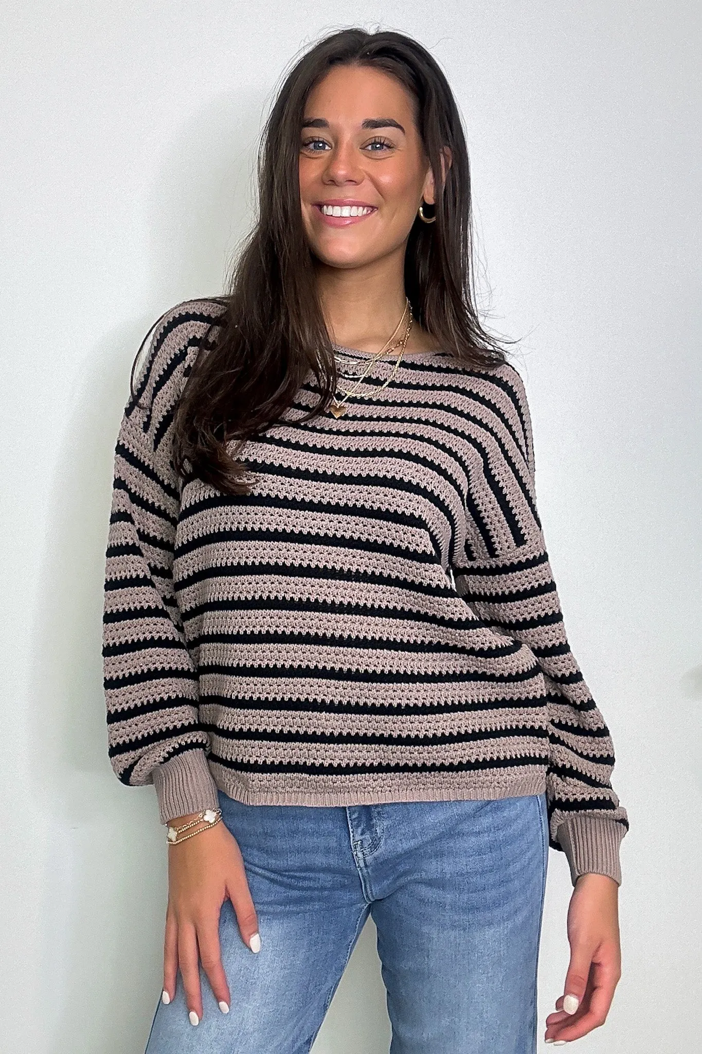 Marianna Striped Knit Relaxed Sweater - FINAL SALE