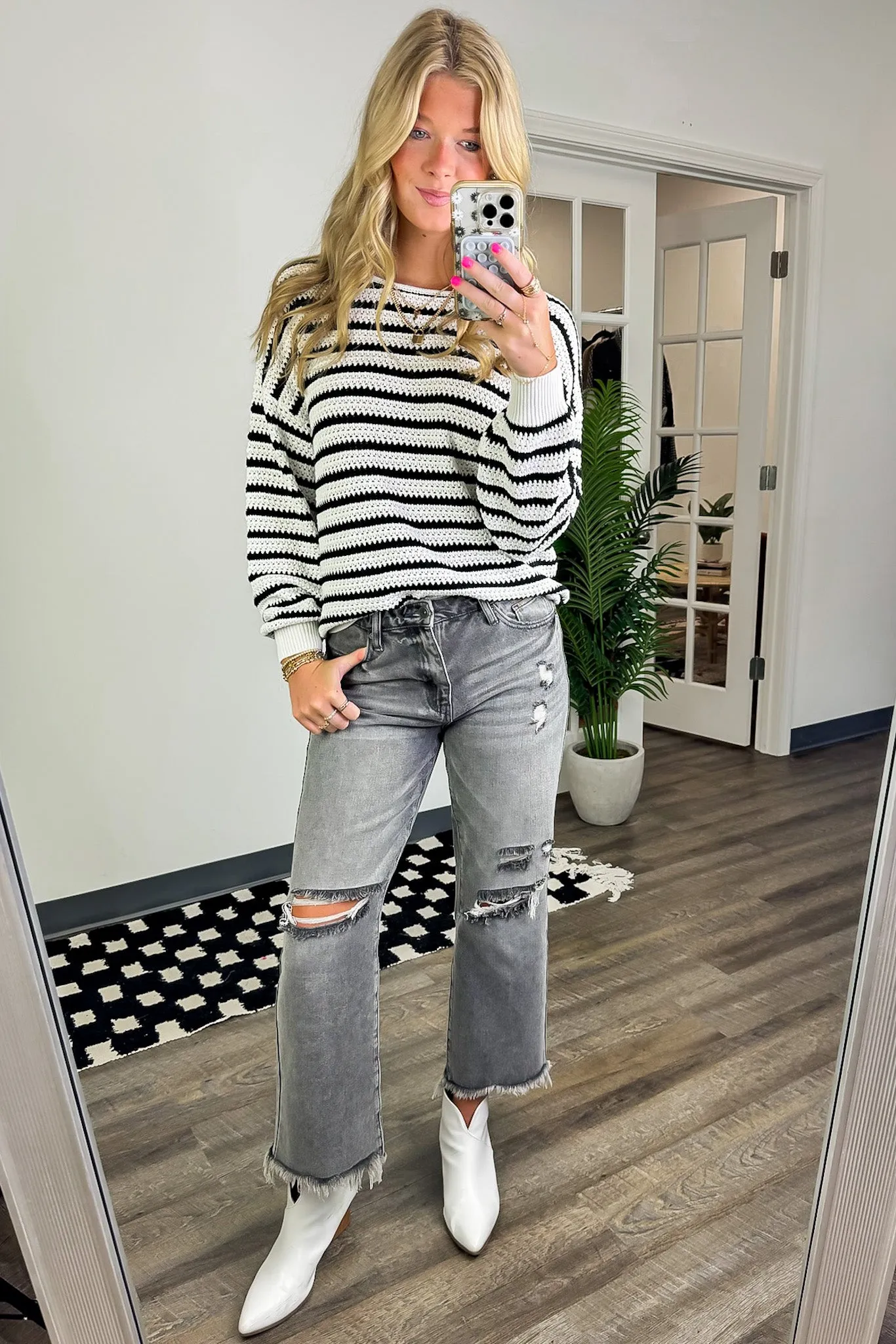 Marianna Striped Knit Relaxed Sweater - FINAL SALE