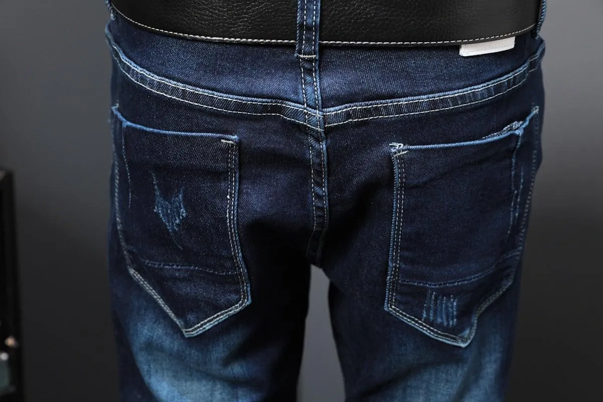 Men's Autumn Patchwork Tiger Embroidery Jeans