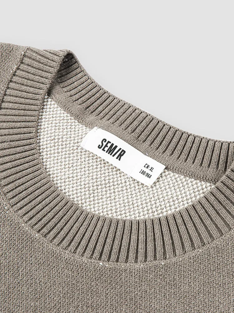 Men's green crew neck sweater