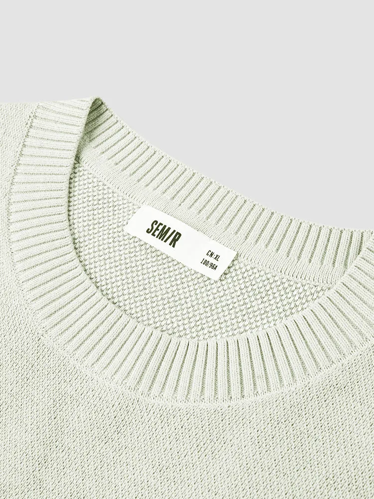 Men's green crew neck sweater