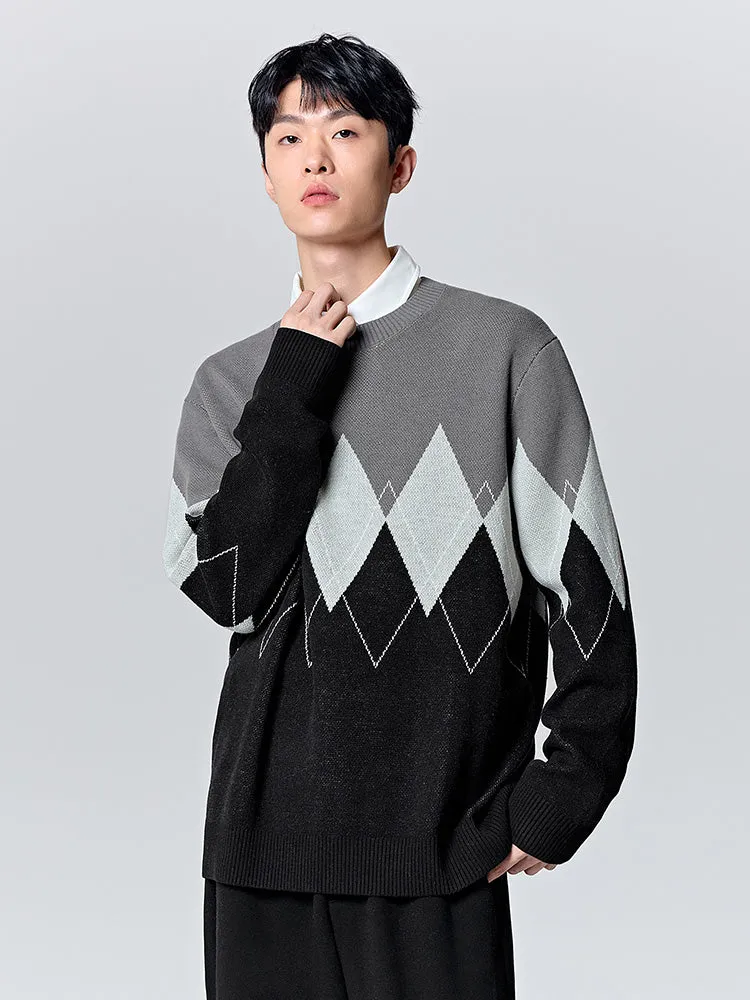 Men's green crew neck sweater