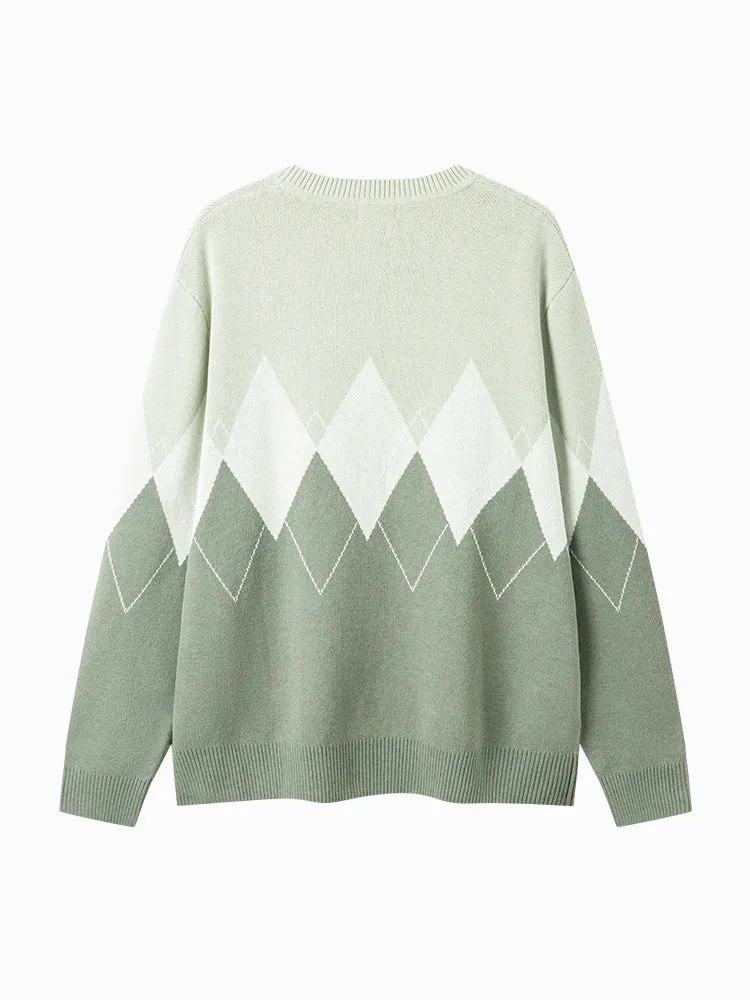 Men's green crew neck sweater