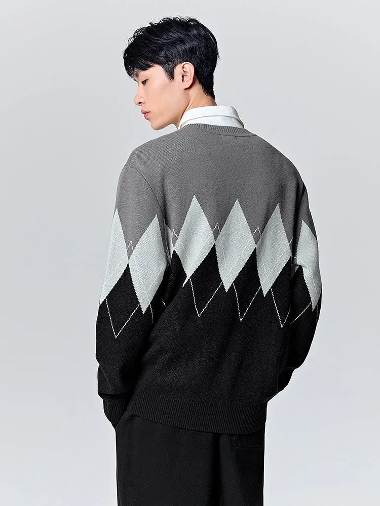 Men's green crew neck sweater