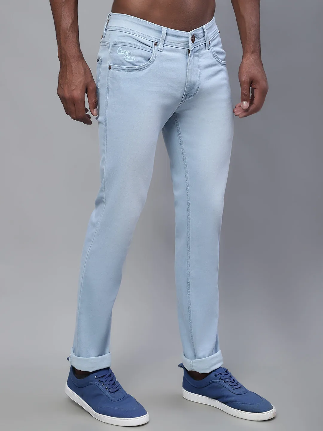 Men's Ultra Narrow fit Heavy Fade Light Carbon blue  Jeans