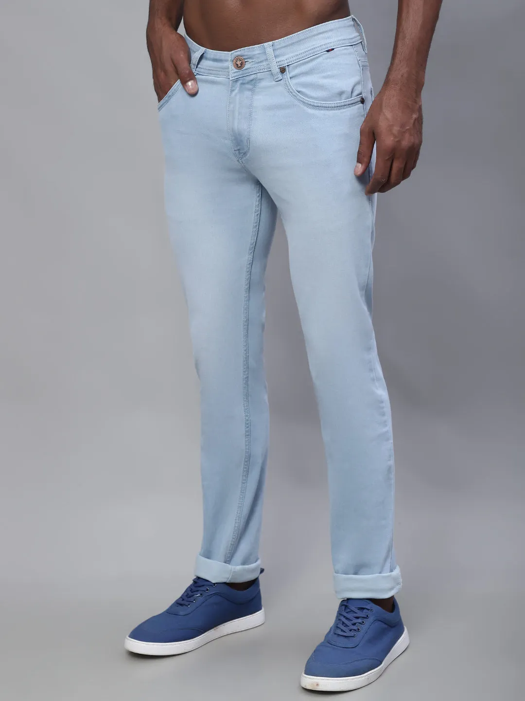 Men's Ultra Narrow fit Heavy Fade Light Carbon blue  Jeans