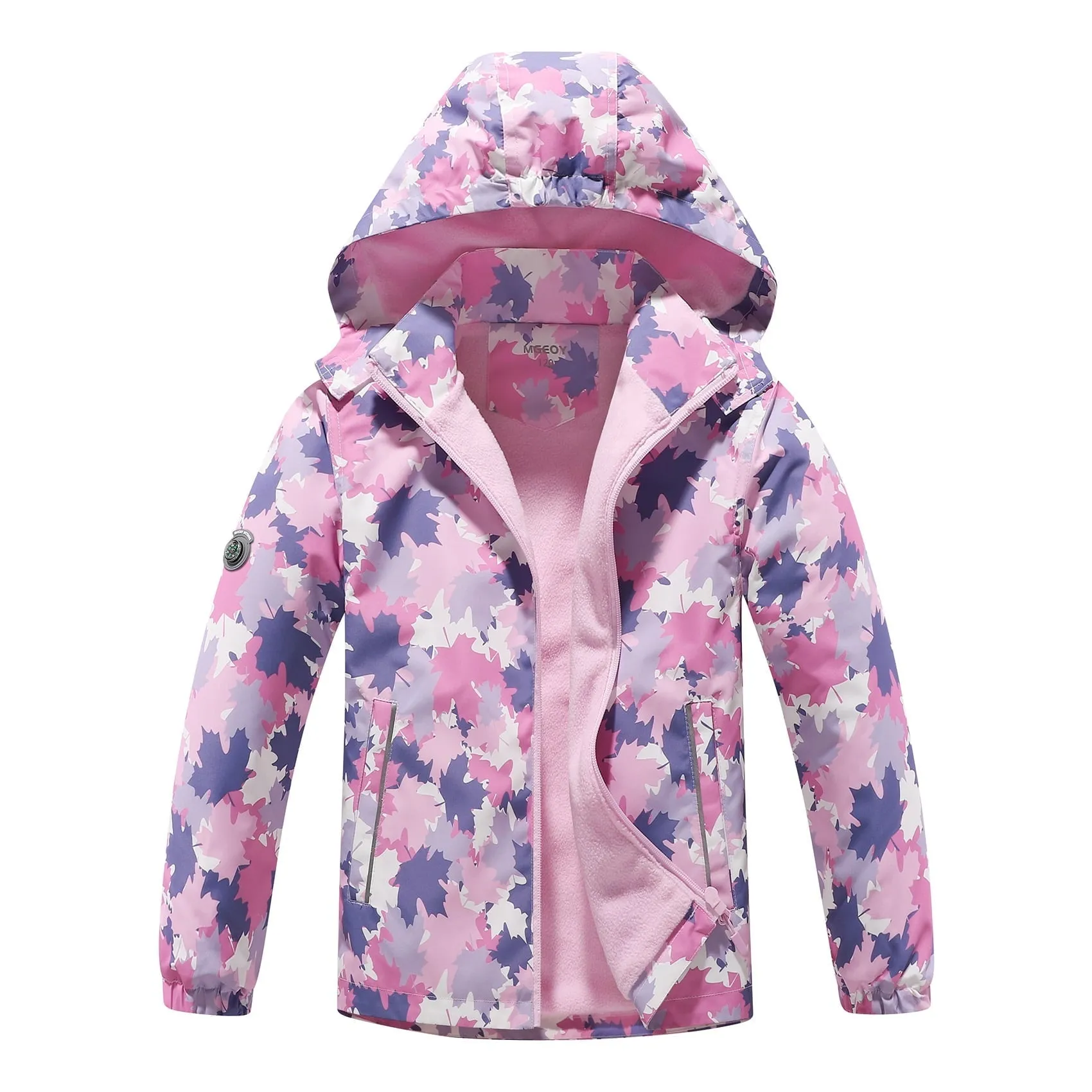 MGEOY Girls Rain Jackets Lightweight Waterproof Hooded Raincoats Windbreakers for Kids，Sizes 4-12
