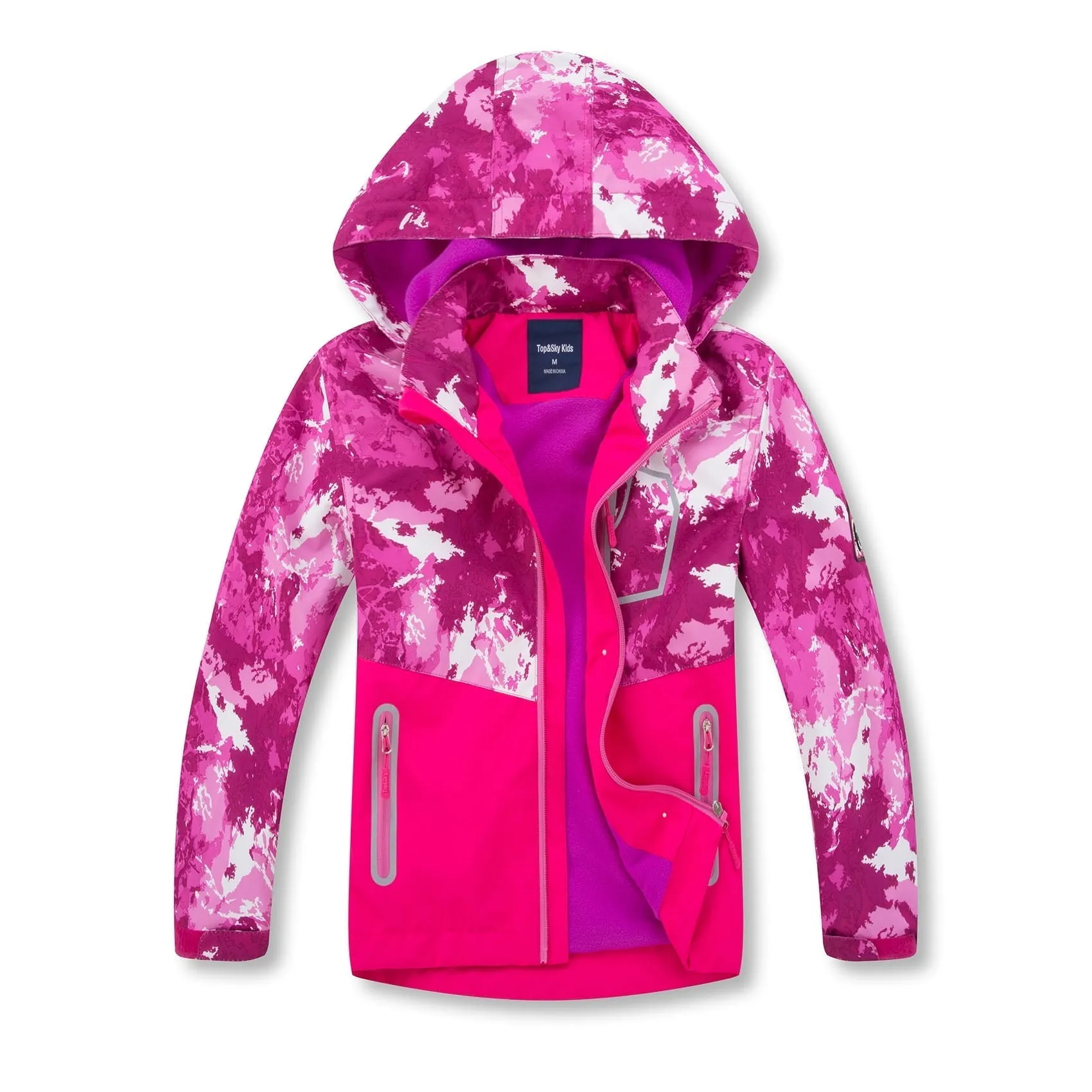 MGEOY Girls Rain Jackets Lightweight Waterproof Hooded Raincoats Windbreakers for Kids，Sizes 4-12