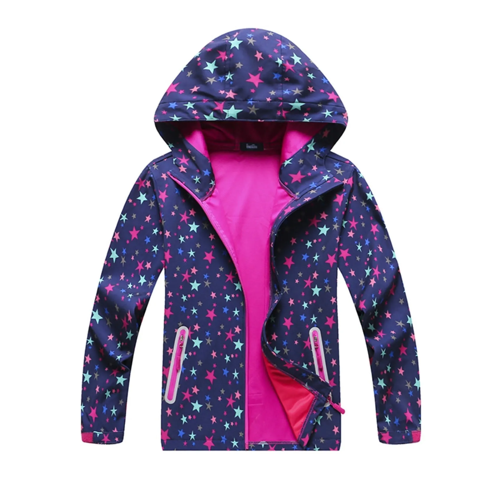 MGEOY Girls Rain Jackets Lightweight Waterproof Hooded Raincoats Windbreakers for Kids，Sizes 4-12