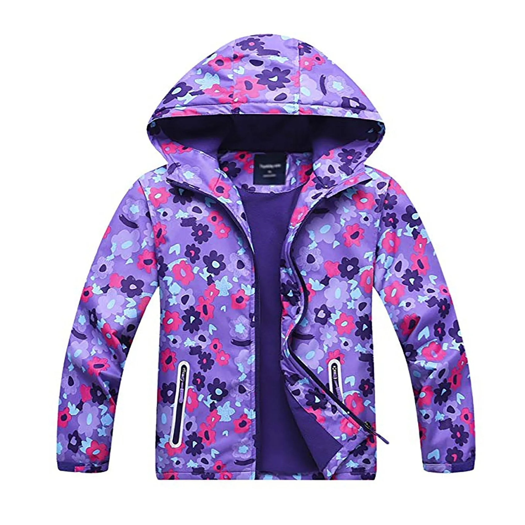MGEOY Girls Rain Jackets Lightweight Waterproof Hooded Raincoats Windbreakers for Kids，Sizes 4-12