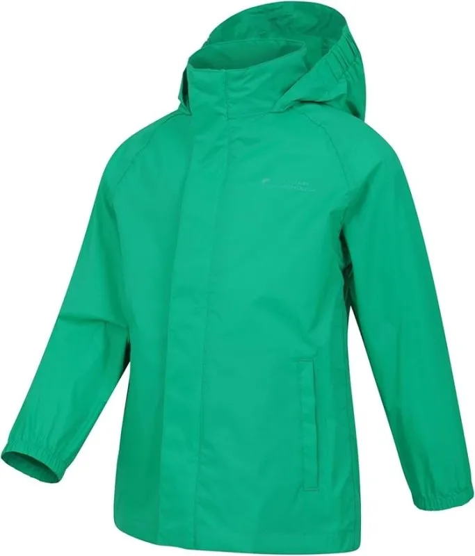 Mountain Warehouse Pakka Kids Waterproof Jacket - Wind Resistant, Lightweight,Breathable Rain Coat for Girls & Boys, Packaway Bag - For Rain