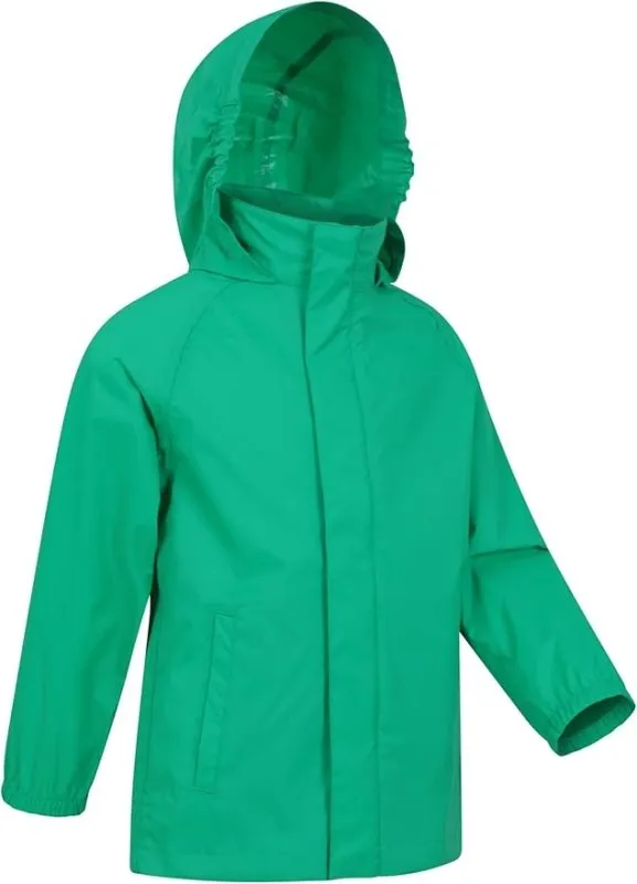 Mountain Warehouse Pakka Kids Waterproof Jacket - Wind Resistant, Lightweight,Breathable Rain Coat for Girls & Boys, Packaway Bag - For Rain