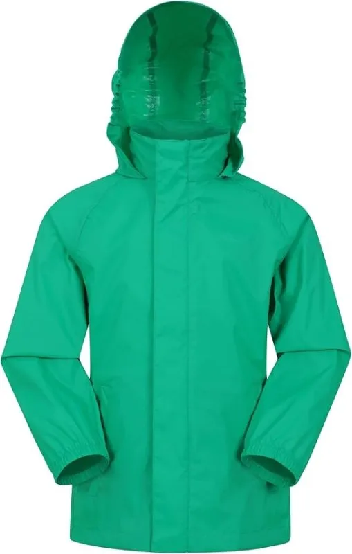 Mountain Warehouse Pakka Kids Waterproof Jacket - Wind Resistant, Lightweight,Breathable Rain Coat for Girls & Boys, Packaway Bag - For Rain