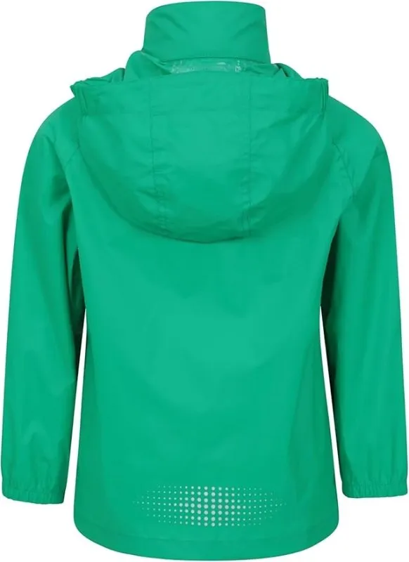 Mountain Warehouse Pakka Kids Waterproof Jacket - Wind Resistant, Lightweight,Breathable Rain Coat for Girls & Boys, Packaway Bag - For Rain