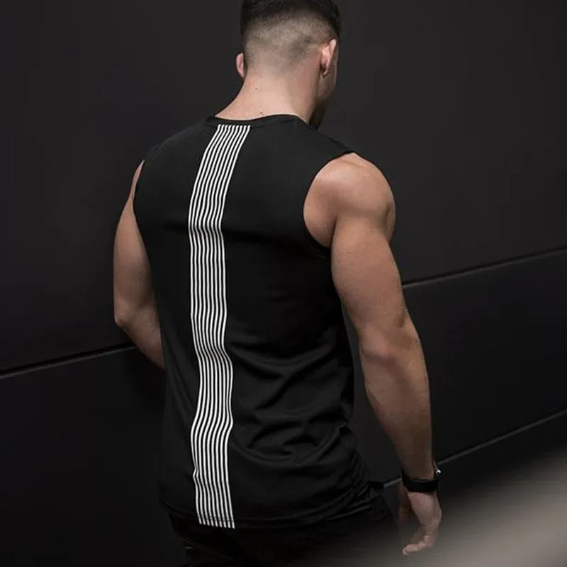 Muscle Fitness Sleeveless Basketball Tops Europe Breathable Trendy Sporty Casual Slim Look Men Tank Top