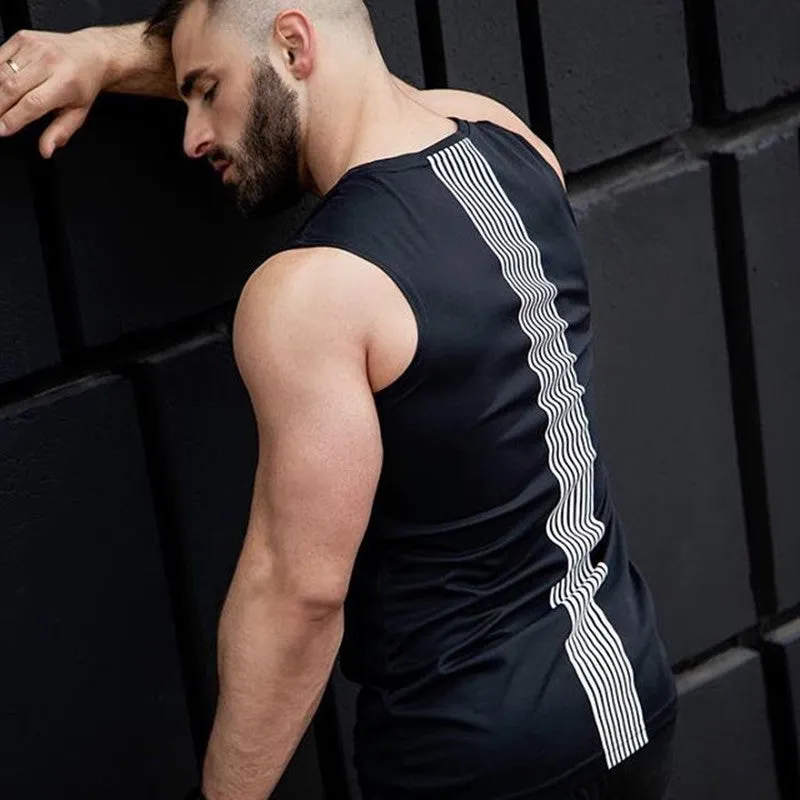 Muscle Fitness Sleeveless Basketball Tops Europe Breathable Trendy Sporty Casual Slim Look Men Tank Top