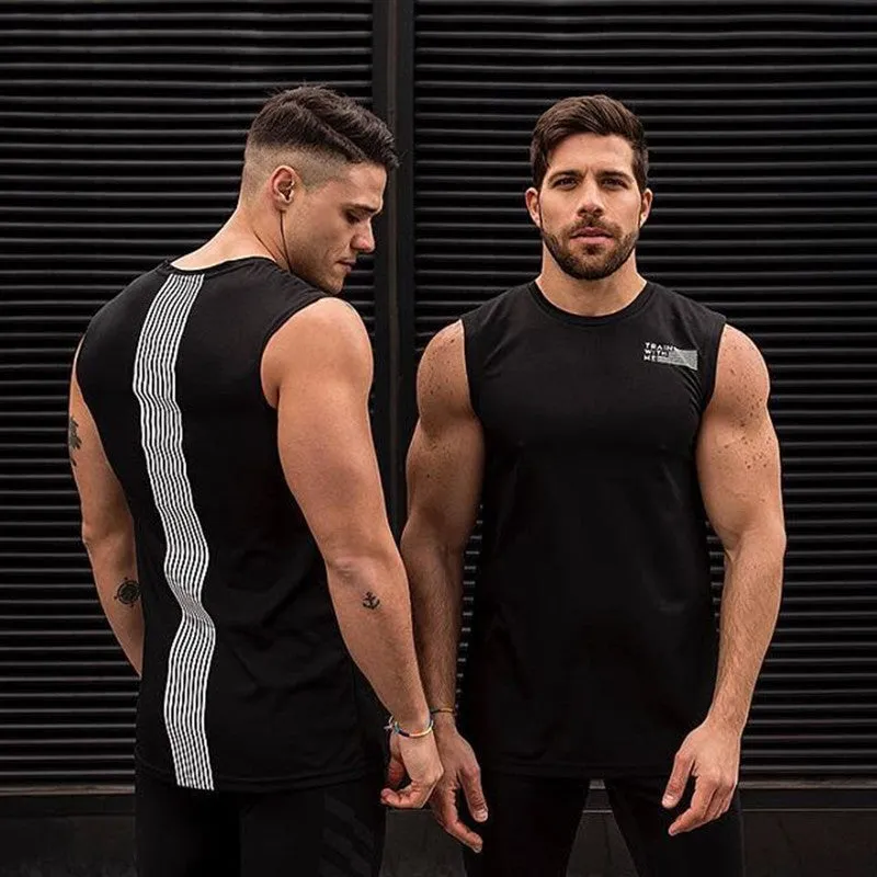 Muscle Fitness Sleeveless Basketball Tops Europe Breathable Trendy Sporty Casual Slim Look Men Tank Top