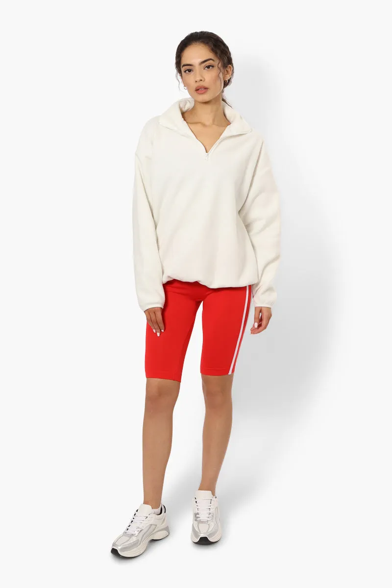 New Look Side Stripe Biker Shorts - Red