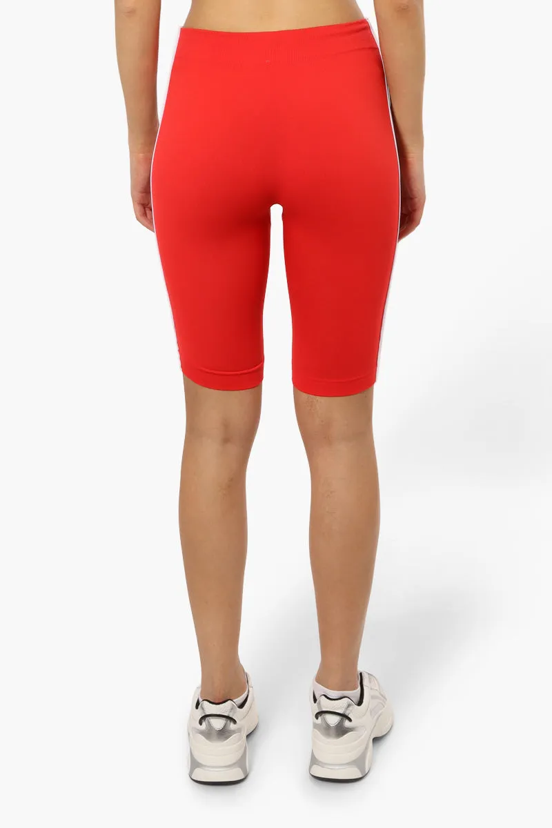 New Look Side Stripe Biker Shorts - Red
