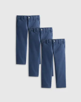 Organic Cotton Stretch Chino Skinny Pants 3-Pack