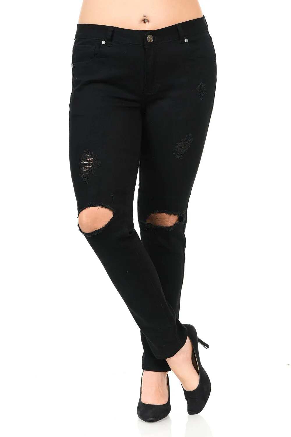 Pasion Women's Jeans - Plus Size - High Waist - Push Up - Skinny - Style CH082-R