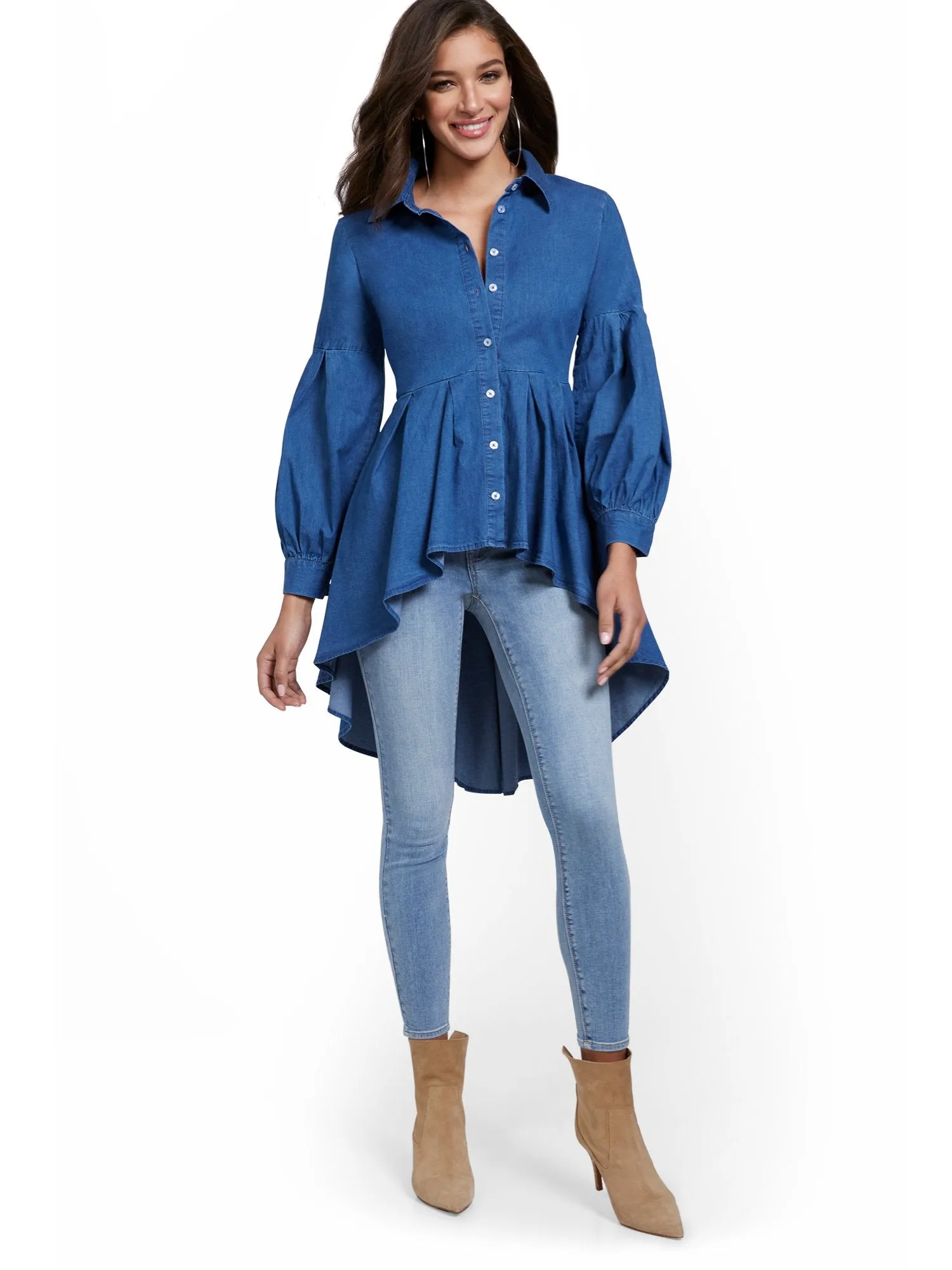 Petite Lexi Mid-Rise Super-Skinny Ankle Jeans - Blue Rock