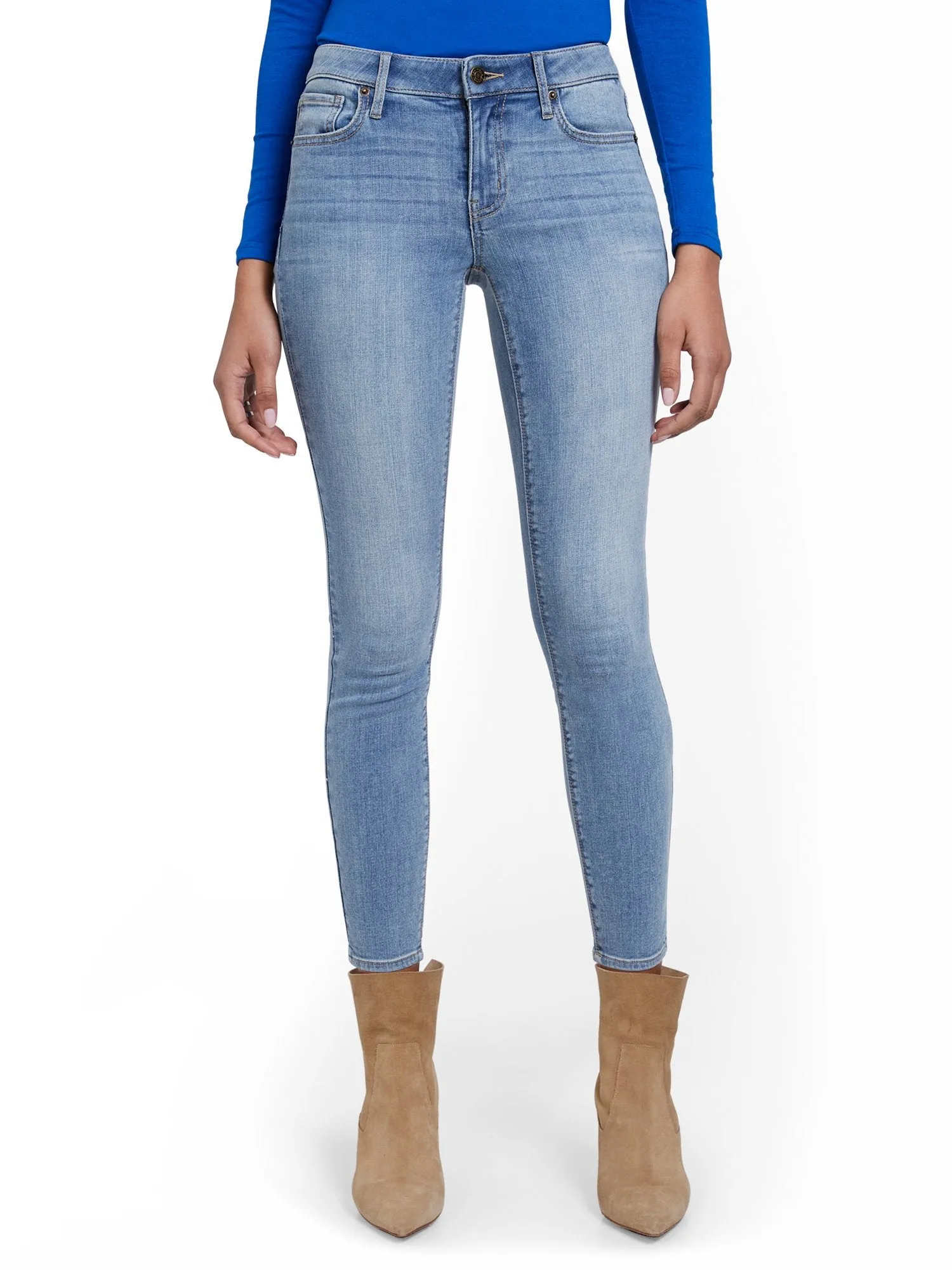 Petite Lexi Mid-Rise Super-Skinny Ankle Jeans - Blue Rock