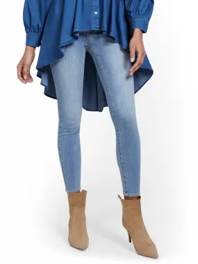 Petite Lexi Mid-Rise Super-Skinny Ankle Jeans - Blue Rock