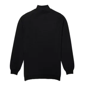 Plain Wool Turtle Neck Jumper in Black