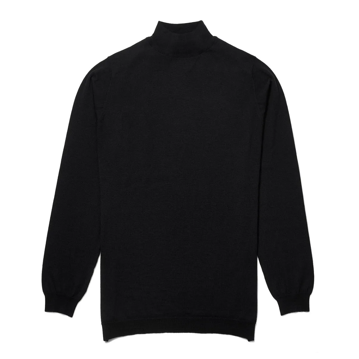 Plain Wool Turtle Neck Jumper in Black