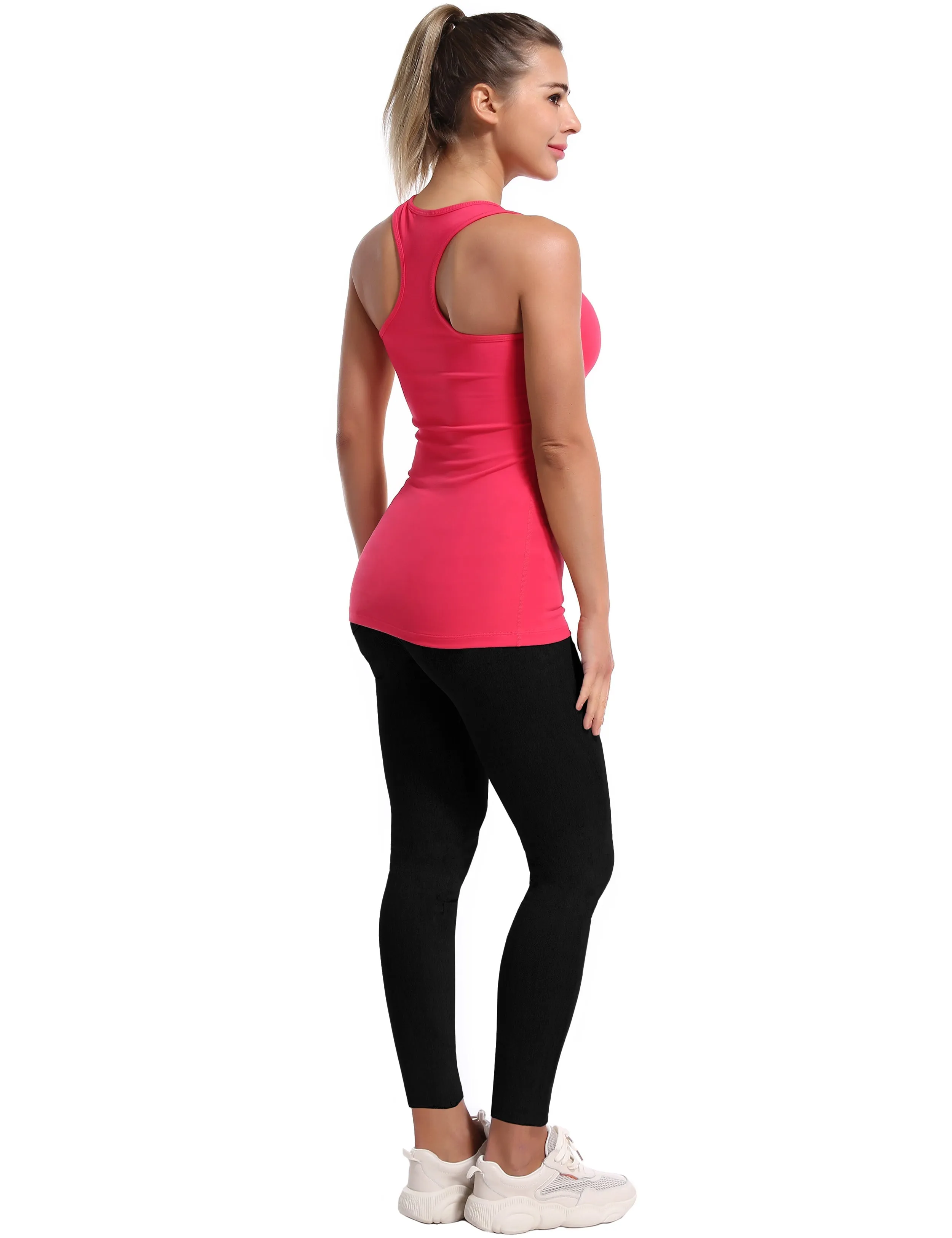 Racerback Athletic Tank Tops red_Tall Size