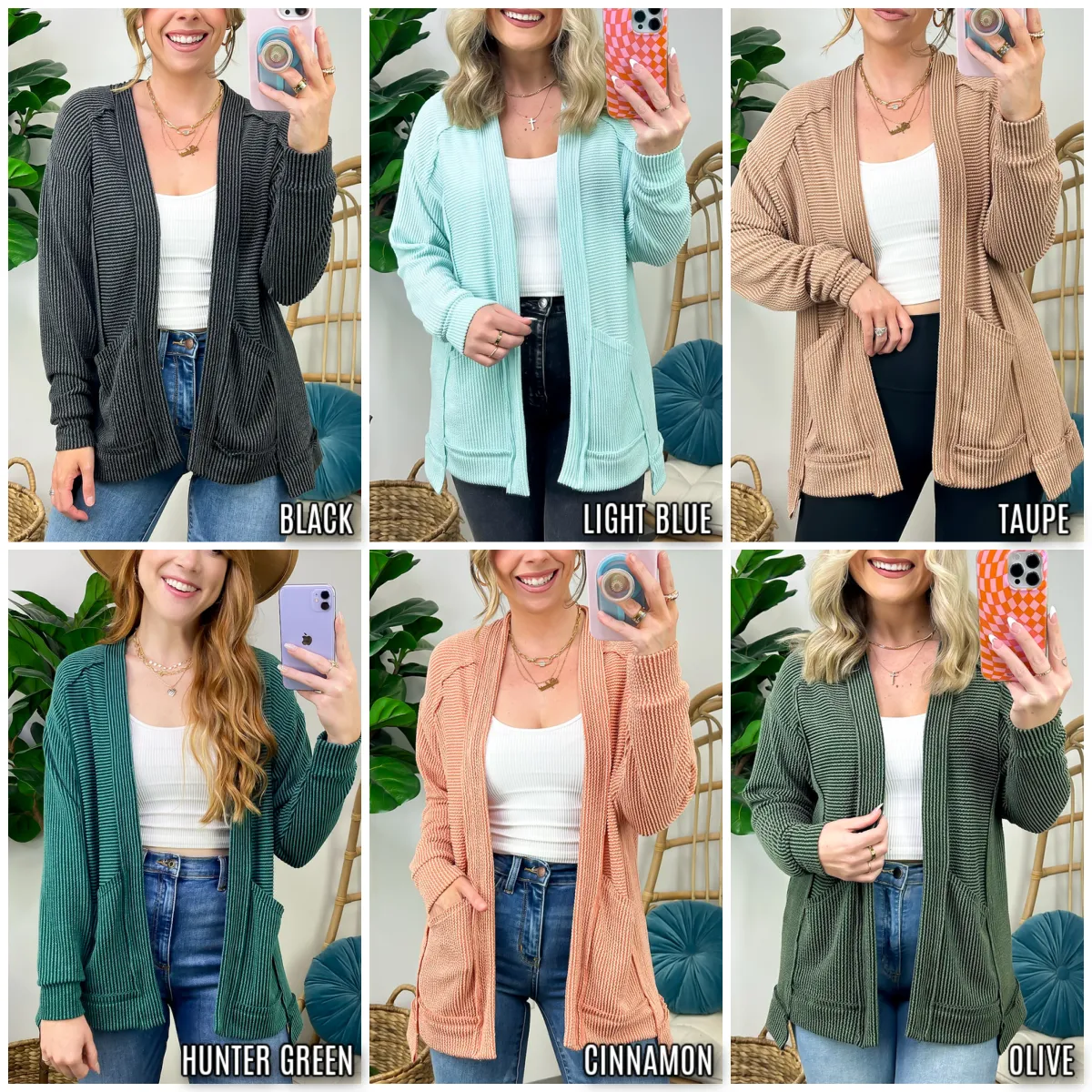 Rhena Ribbed Knit Pocket Cardigan - FINAL SALE