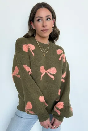 Ribbons and Bows Oversized Knit Sweater