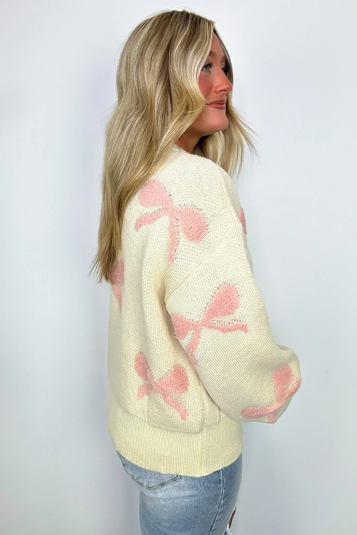 Ribbons and Bows Oversized Knit Sweater