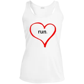 Run Heart - Ladies' Performance Racerback Tank