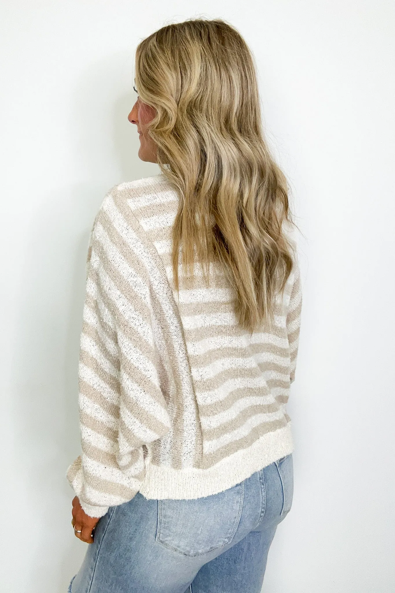 Salt Air Striped Batwing Sleeve Sweater