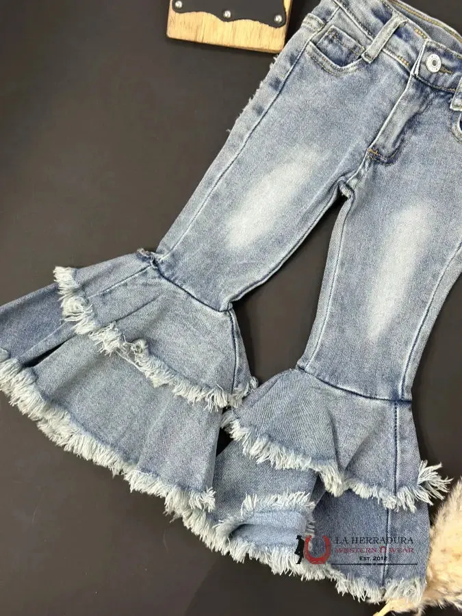 SHEA BABY FLARE LAYER CUT JEANS