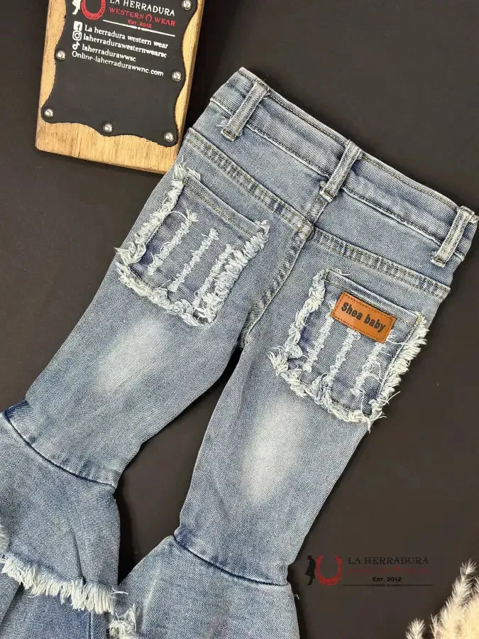 SHEA BABY FLARE LAYER CUT JEANS
