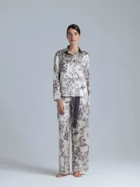Silk Long Sleeve Shirt 'Fortune Tyche' in Floral Print