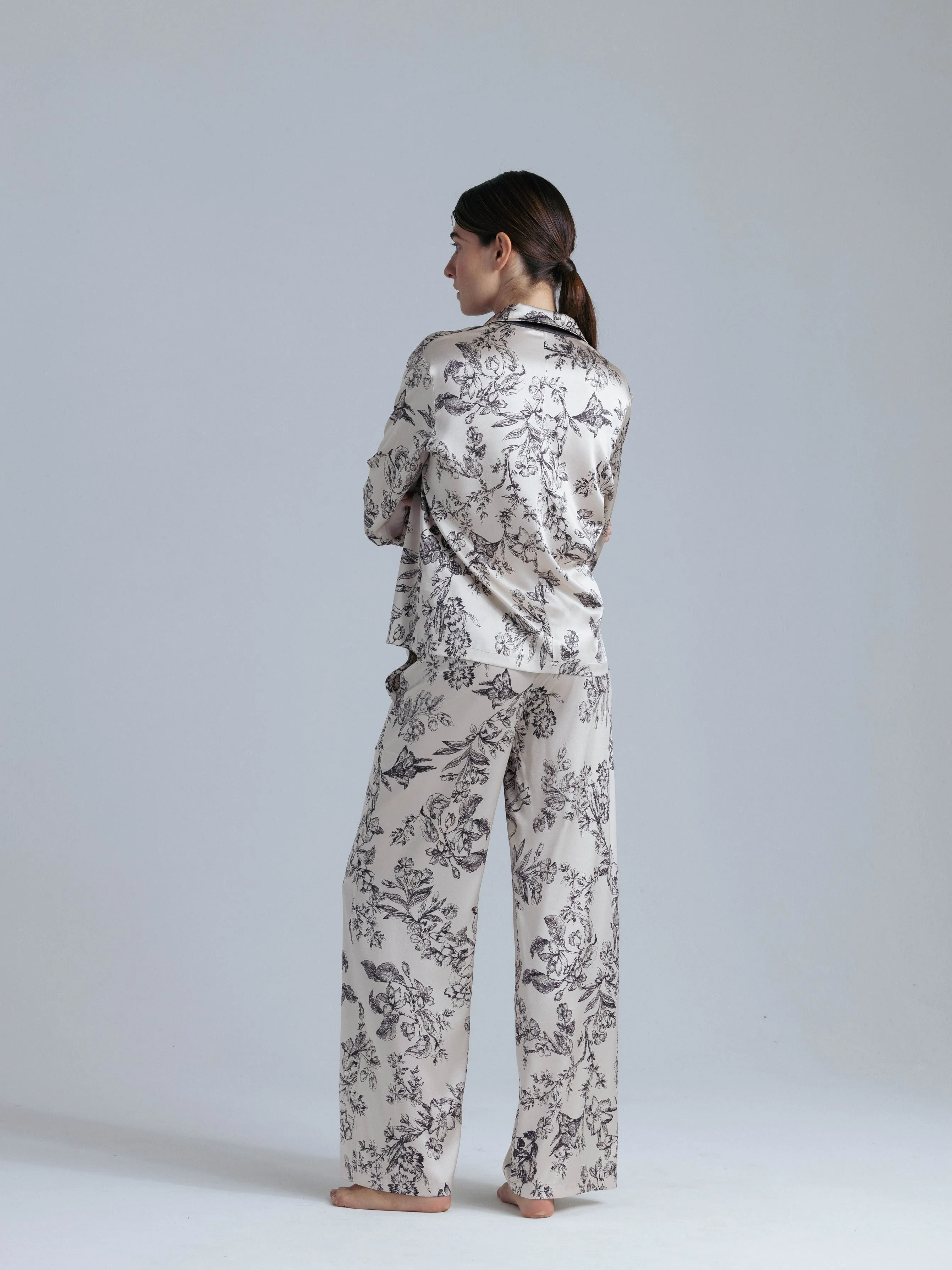 Silk Long Sleeve Shirt 'Fortune Tyche' in Floral Print