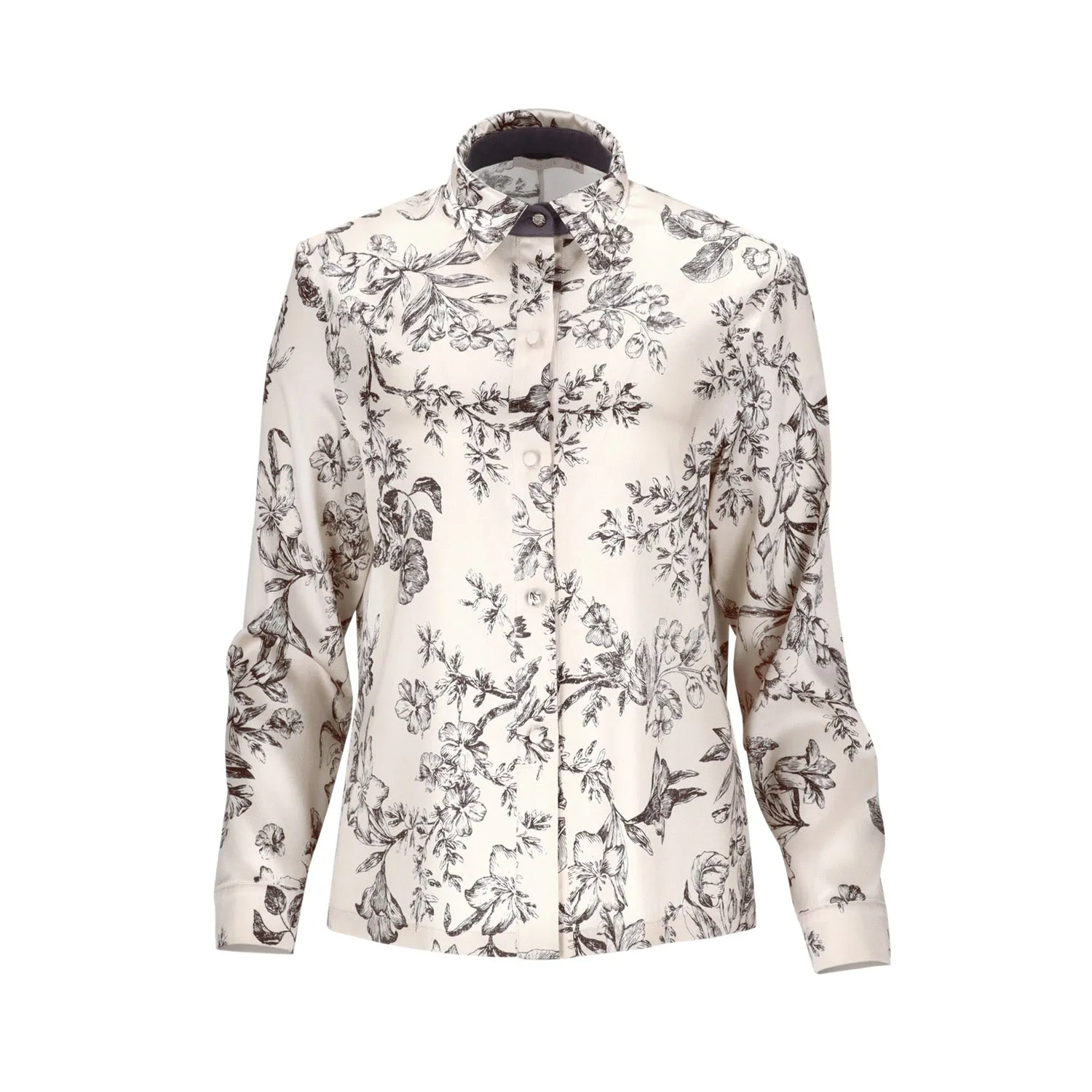 Silk Long Sleeve Shirt 'Fortune Tyche' in Floral Print