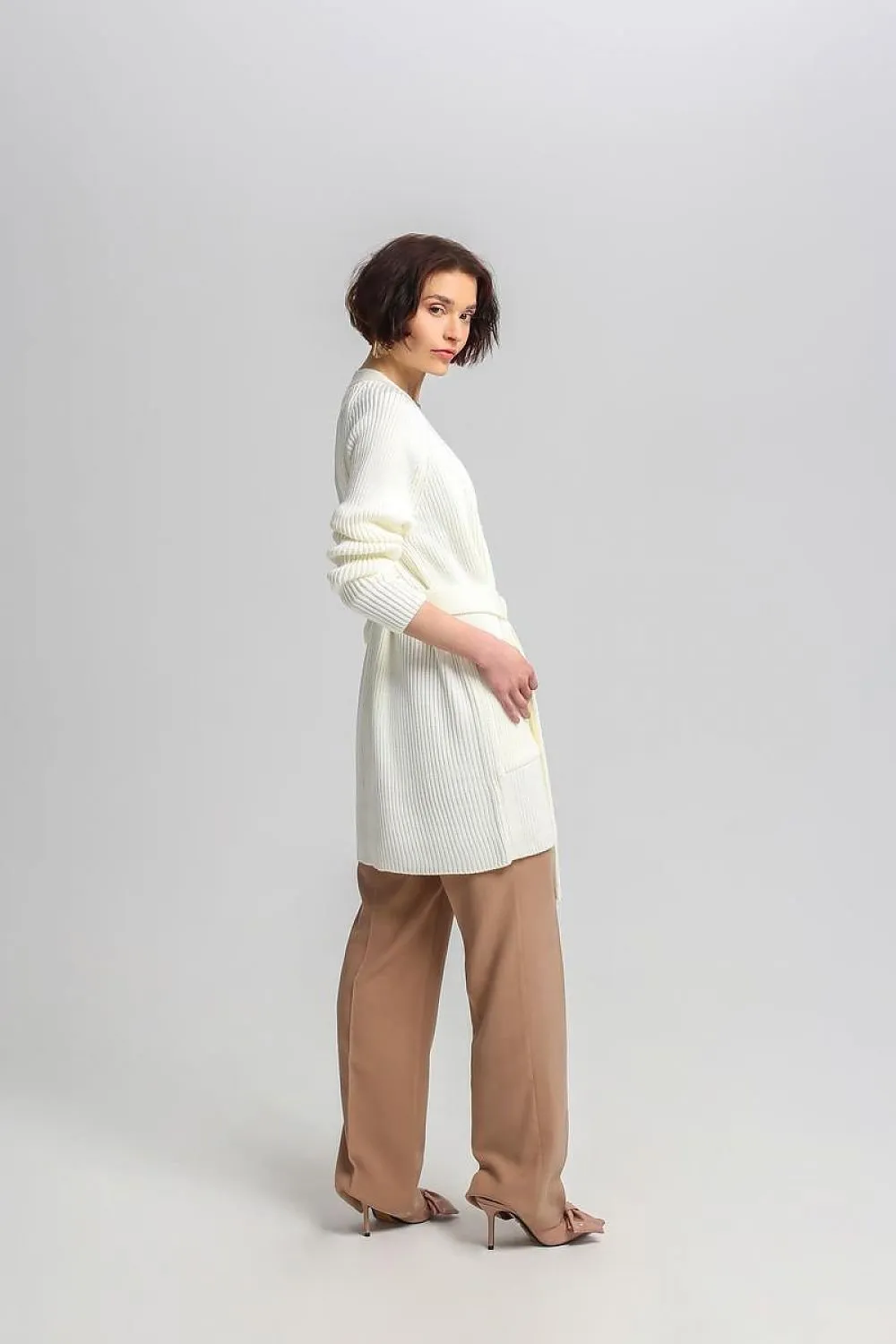 Snug Elegance Longline Tie Cardigan