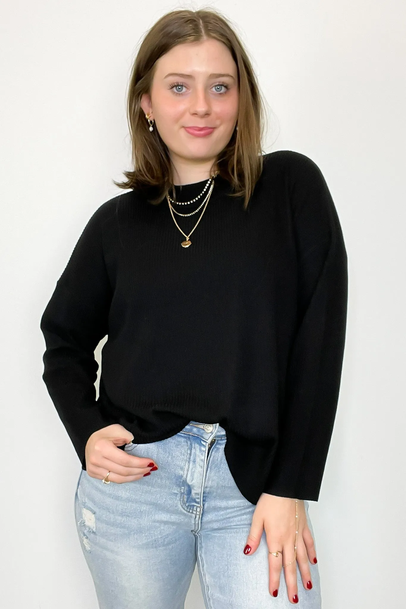 Soft Focus Mock Neck Sweater